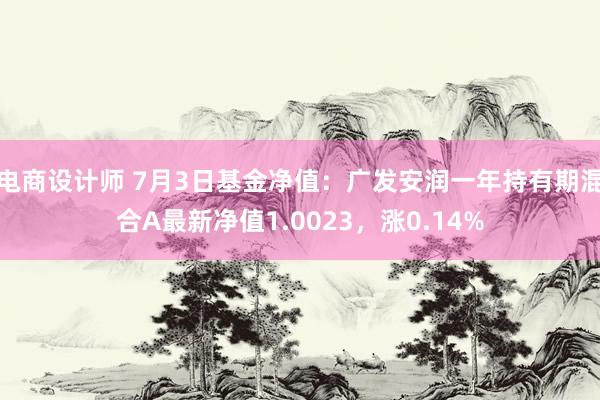 电商设计师 7月3日基金净值：广发安润一年持有期混合A最新净值1.0023，涨0.14%