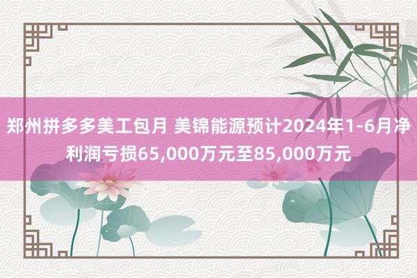 郑州拼多多美工包月 美锦能源预计2024年1-6月净利润亏损65,000万元至85,000万元